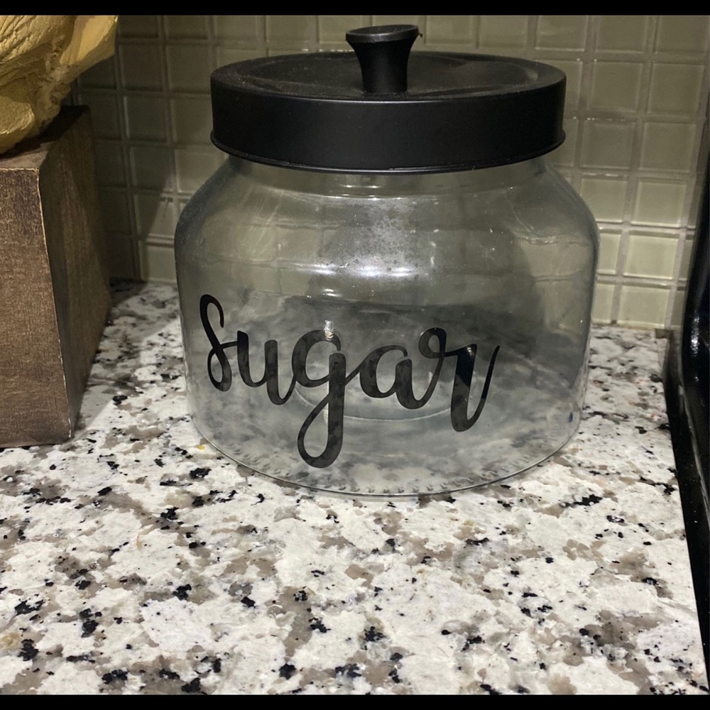 Glass sugar container